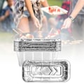 Miniatyrbild 2 av 8: 20 st 670 ml grillbricka rektangulär aluminiumfolie baklådor stekningsgrill tennbricka för kök utomhustillbehör