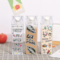 Miniatyrbild 4 av 5: 500ml/1000ml Mjölkkartong Vattenflaska Transparent BPA-fri Plast Bärbar Klar Box För Juice Te Mjölkflaskor 1000ML