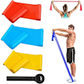 Miniatyrbild 1 av 5: Elastiskt träningsband, 3 styrkenivåer, elastiskt motståndsband, träningsband, bodybuildingband, för muskeluppbyggnad, yoga, pilates
