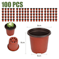 Miniatyrbilde 7 av 8: 100 STK Plante Blomsterpotter Plast Blomsterpotter Uteliv Hage Barnehage Frøplanter Pottebeholder