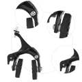 Miniatyrbilde 7 av 8: lebycle Universal Metal Bike C Caliper Bremsetilbehør for landeveissykkel Fast Gearblack foran klips