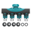 Miniatyrbillede 1 af 8: 4-vejs slangesplitter Metalventil Vandfordelingscontroller Tilslutning Haveplæner Produkt