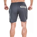 Miniatyrbild 3 av 4: Lätta och snabbtorkande 2-i-1 löpshorts för män XXL Mörkgrå
