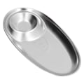 Miniatyrbilde 8 av 8: 304 Snacktallerken i rustfritt stål Sølv Oval Delt Krydderskål for Hjem Utendørs CampingL