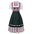 Miniatyrbillede 4 af 5: Traditionel Tysk Plaid Dirndl Kjole til Voksne Kvinder - Oktoberfest Kostume 4XL Mørkeblå