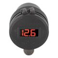 Pikkukuva 2 / 8: Auton laturi LED-jännitteenmittarilla ja painonapilla Dual QC 3.0 Pikalaturi 1 2 3 sarjaan EU-pistokkeella Punainen