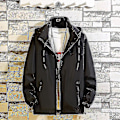 Miniatyrbilde 3 av 5: Herre Plus Size Vår Høst Tynn Vindjakke Hette Bomber Jakke Casual Sportswear 7XL FARGE Rød