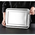Miniatyrbild 4 av 5: Bakplåt Kakplåt Set om 2, Bakplåtar i rostfritt stål för ugn Non Stick, Spegelblank Giftfri & Hälsosam Ugnsplåt, Lätt att rengöra & Diskmaskinssäker