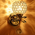 Miniatyrbild 2 av 8: Rund vägglampa kristalllampa E14 lamphållare för hem vardagsrum sovrum korridor guld