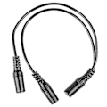 Miniatyrbillede 3 af 5: 28cm 3.5mm Hun til Dobbelt Jack Hun Y Splitter Stereo Lydkabel Sort