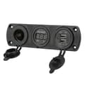 Miniatyrbillede 8 af 8: 3 i 1 Oplader Panel Dobbelt USB Udtag Panel Cigarettænder Udtag LED Digital Voltmeter til Lastbil Marine RV