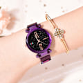 Pikkukuva 2 / 8: Mesh watch Starry Sky kellotaulukuvioinen naisten watch (violetti)
