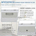 Miniatyrbillede 4 af 5: 3 stk. W10169961A Emhættefilter kompatibel med Jenn Air Emhætte Erstatning Aluminium Ventilationsfilter 12X10,5 tommer