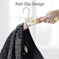 Miniatyrbillede 3 af 5: Satin Polstret Sweater Bøjle Dame Tyk Polstret Bøjle$skum Stof Bøjle Nonconvex Fancy Bøjle$rustfrit Stål Krog Bryllupsbøjle Hjemme Stof Flo