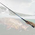 Miniatyrbillede 5 af 8: Kulfiber Letvægts Spinnestang Teleskopisk Fiskestang (blå camo 1,68 m lige)