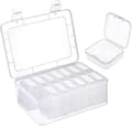 14 Small Plastic Storage Boxes with Lids, with 1 Large Plastic Container, Mini Transparent Storage Box for Beads, Earplugs, Rings, Buttons, Jewelry