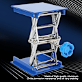 Miniatyrbillede 8 af 8: 100 x 100 mm blå galvaniseret aluminium laboratorieløfteplatform stativ stativ sakseløfter