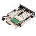 Miniatyrbillede 7 af 8: 2,5 tommer 3,5 tommer intern HDD-kabinet dobbelt skuffe 6 Gbps hot-swappable god varmeafledning bakkefri HDD mobil rack bur