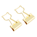 Miniatyrbillede 3 af 8: 100 stk. Binder Clips Cat Form Metal Jern Hul Kompakt Bærbar Sjove Binder Clips til Dokumenter Klassificering Guld