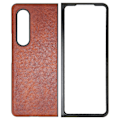 Miniatyrbild 1 av 8: Business PU Läder Telefonfodral för Galaxy Z Fold 3 Reptålig Fällbar Skärm Telefonfodral Kaffe