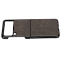 Miniatyrbillede 3 af 8: Business Real Leather Texture Protective Folding Phone Cases for Samsung Galaxy Z Flip 3Military Green