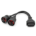 Pikkukuva 1 / 5: Auton kuorma-auton Y-kaapeli OBD OBD2 16-nastainen naaras J1708 6-nastaiseen / J1939 9-nastaiseen