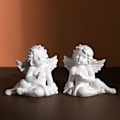 Pikkukuva 2 / 5: 2 x Enkelipatsas Figuriinit Veistos Kerubi Kokoelma Sisustus S 9,5 x 6 x 8,5cm-