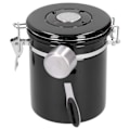 Miniatyrbilde 2 av 8: 1,5 L kaffebønneforseglingbeholder med utløpsventil for oppbevaring av tørket frukt teblad (Noir cuillère 1,5 L (kaffebønne fylt med 500 g))