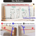 Miniatyrbillede 3 af 5: Sort Cat Print stretch hovedgærdebetræk - 120 cm - Moderne soveværelsesindretning og støvtæt beskytter