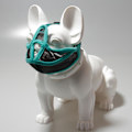 Miniatyrbillede 3 af 5: Justerbar åndbar net hundemundkurv til fransk bulldog og mops XL grøn