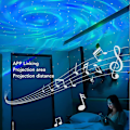 Miniatyrbild 5 av 5: Stjärnprojektor Galaxy Light, Inomhus Box Typ Stjärnprojektor Musikhögtalare USB Laddning 14 Färger Nattlampa Projektor