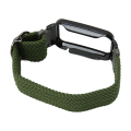 Miniatyrbild 6 av 8: Flätad Loop Strap för Mi Band 7 Pro Justerbar Elastisk Nylon Loop Armband med Skyddsram OD Grönt Band Svart Case