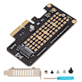 Pikkukuva 3 / 8: NVMe M.2 - PCIE3.0 -nousukortti 32 Gbps musta puolileveä suojalevy PCIE X4 -laajennuskortti Win-, OS X- ja Linux-käyttöjärjestelmille