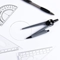 Miniatyrbild 4 av 5: Matematik Geometri Set 8 delar Geometriverktyg Passare Linjal Set Vinkelhakar Geometriska Gradmätare Stiftpennor Suddgummi i Stilren Förvaring