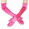 Långa satinhandskar för kvinnor, formella satinhandskar, bröllopshandskar, banketthandskar, performancehandskar, balhandskar, danshandskar rose Red