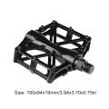 Miniatyrbillede 6 af 8: Sort aluminiumslegering cykelpedaler - 2 stk, reparationsdele & tilbehør