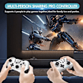 Miniatyrbilde 3 av 5: Switch Pro-kontroller, trådløs spillkontroller for Nintendo Switch/Switch Lite/Switch OLED med vekkefunksjon, turbo og gyroakser (hvit+svart)