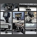 Miniatyrbilde 5 av 5: LED Lysbar Monteringsholder Motorpanser LED Lysbar Monteringsbrakett Arbeidslys Festeholder Base Universal for Biler Sedaner Lastebiler UTV-er SUV-er