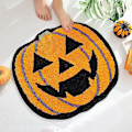 Miniatyrbillede 2 af 5: Halloween Græskar Bademåtte - Skridsikker Tegneserieformet Badeværelsesmåtte