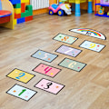 Miniatyrbild 5 av 5: Set med 10 Creative Number Grid Game Golv- och väggdekaler, Cartoon Numbers Golvdekaler för barnrum, heminredning