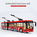 Miniatyrbilde 4 av 5: Høy Simulering 1:50 Legering Trekk Tilbake Dobbel Buss Bybuss Modell Rød