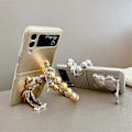 Pikkukuva 2 / 3: Samsung Galaxy Z Flip 4 Z Flip 3 Kotelo Glitter Karhu Telineellä - Pinnoitettu 3D Design Hopea Z Flip 4
