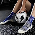 Miniatyrbillede 2 af 3: Grip Fodboldstrømper til Mænd - Anti-Slip Fodboldstrømper Hvide