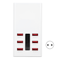 Pikkukuva 1 / 8: 100-240V 6-porttinen nopea USB-laturi, pöytäpuhelimen latausasema, 30WEU-pistoke