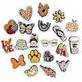 Miniatyrbillede 2 af 5: 20 stk leopardprint sko charms dekorative knapper Spænder Tilbehør til Loafers