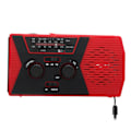 Miniatyrbild 5 av 8: Vevradio med handvev, vattentät AM FM WB nödradio 2,7 till 4,2V väderlarm solcellsradio för utomhusnöd