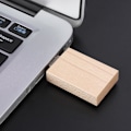 Miniatyrbilde 8 av 8: USB 2.0 tilpasset primitiv enkelhet lønn tre USB firkantet boks U Disk Flash Pen Drive (8G)