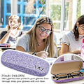 Miniatyrbillede 5 af 5: 5 stk. Hør Lærred Hårde Brilleetuier, Solbrille Beskyttelsesboks Med 5 Brilleklude (5 Farver)