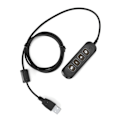 Pikkukuva 3 / 8: H901 USB-liitäntä QD-kaapeliadapteri säädettävällä äänenvoimakkuudella Call Center -kuulokemikrofonisovitin 3,5 mm:n kuulokemikrofonilaitteille, harmaa