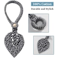 Miniatyrbillede 3 af 5: Bohemian Leaf Curtain Tiebacks - Sæt med 2, Grå